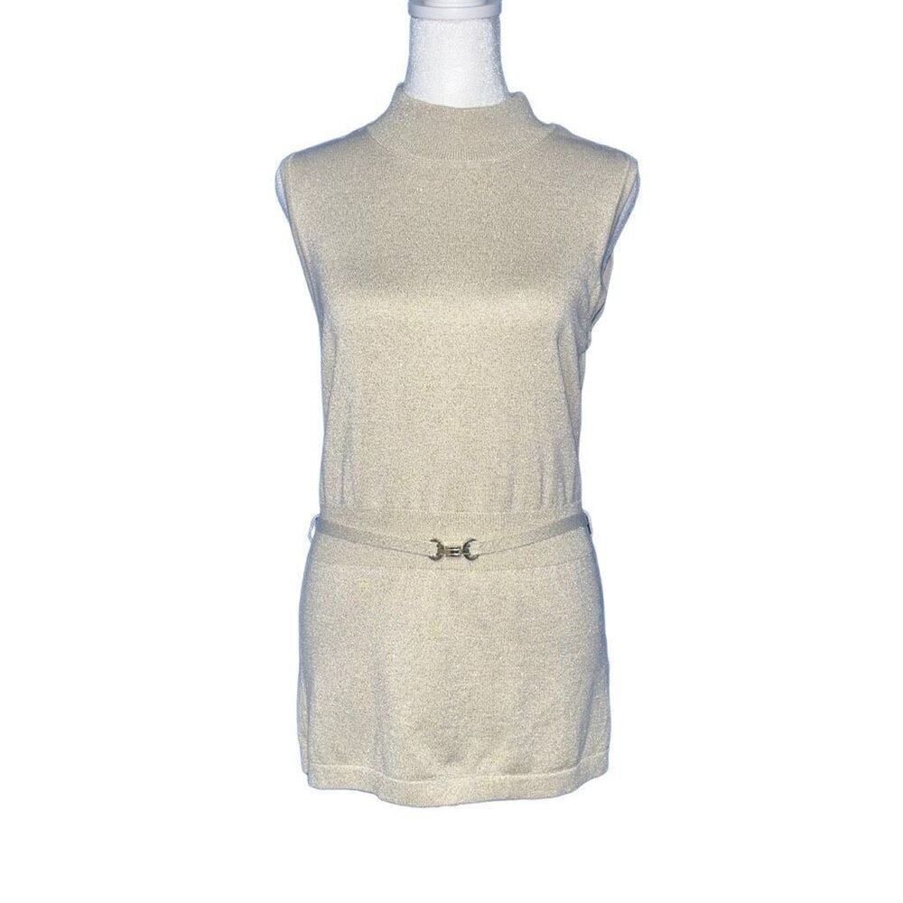 White‎ House Black Market gold sleeveless top medium
